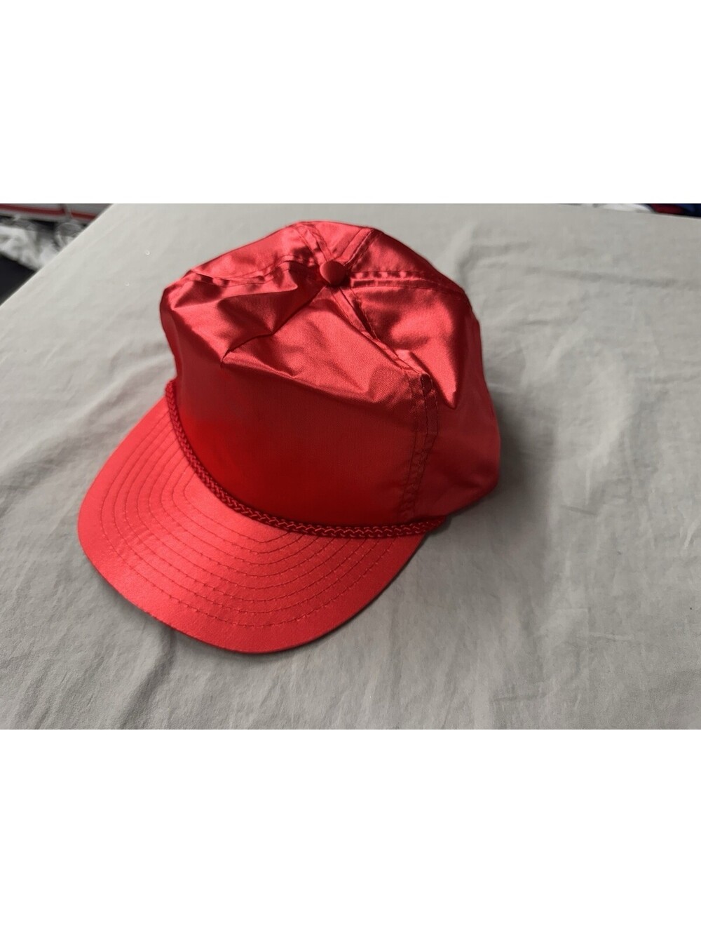 Vintage Otto Red Blank Trucker Hat w Adjustable Zipstrap